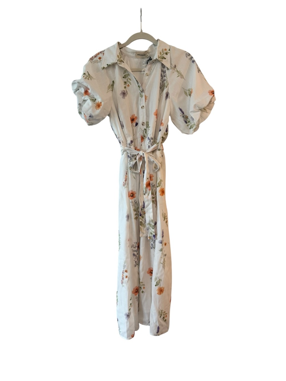 Polagram Floral Tie-Waist Maxi Dress
